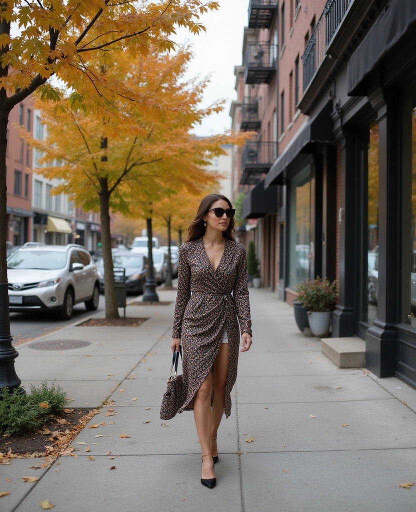 23 Must-Have Outfits for Exploring NYC in October (Find Your Perfect Look!) - 15. Elegant with a Wrap Dress