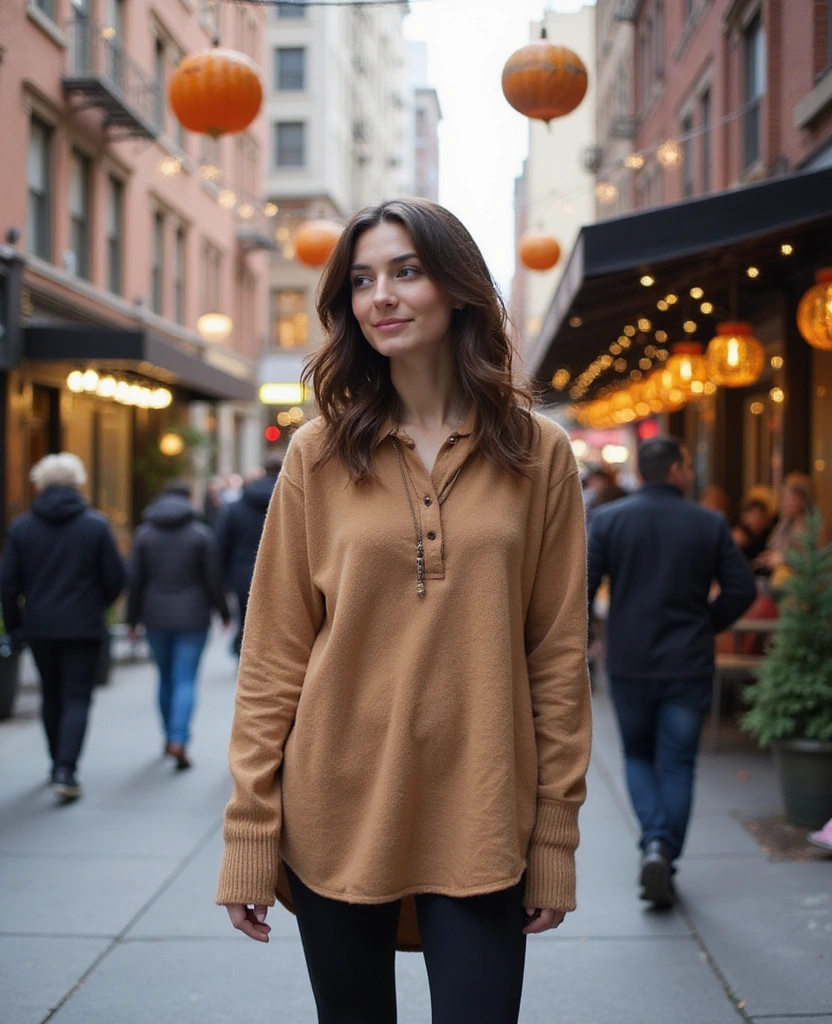 23 Must-Have Outfits for Exploring NYC in October (Find Your Perfect Look!) - 18. Effortless with a Tunic and Leggings