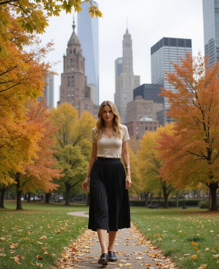 23 Must-Have Outfits for Exploring NYC in October (Find Your Perfect Look!) - 7. Feminine Touch with a Pleated Skirt