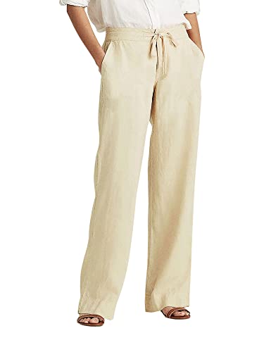 Womens Premium Soft Linen Pants Relaxed Fit...