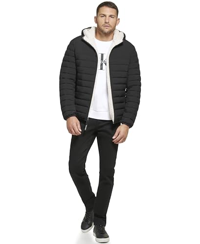 Calvin Klein Men's Hooded Down Jacket, Quilted...