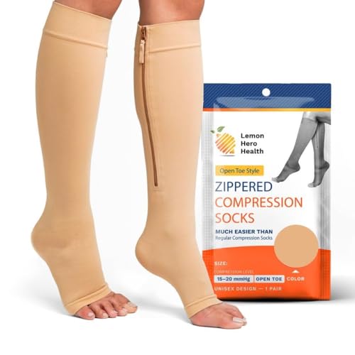Zipper Compression Socks for Women - Open Toe...