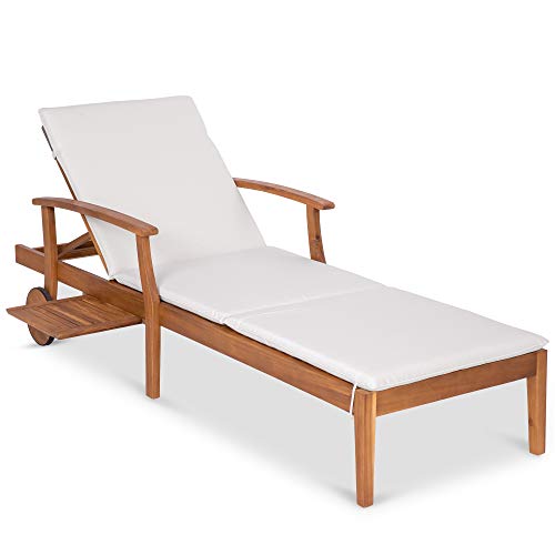Best Choice Products 79x26in Acacia Wood Chaise...