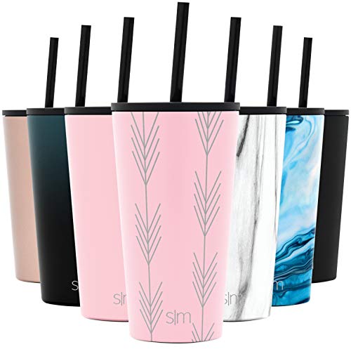 Simple Modern Insulated Tumbler with Lid and Straw...