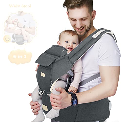FRUITEAM 6-in-1 Baby Carrier with Waist Stool, One...