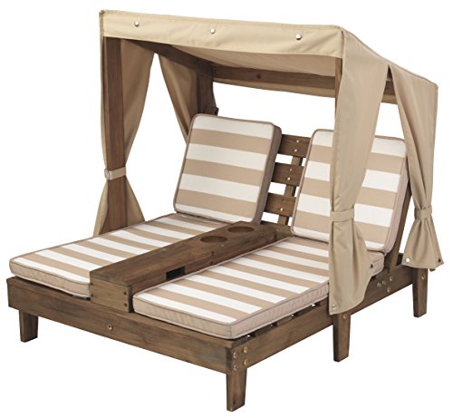 KidKraft Wooden Outdoor Double Chaise Lounge with...