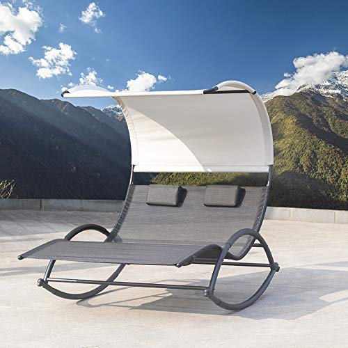 Crestlive Products Outdoor Double Chaise Lounge...