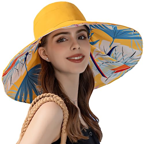 KEYDUACU 7' Women's Wide Brim Sun Hat, Large...