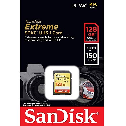 SanDisk 128GB Extreme SDXC UHS-I Memory Card -...