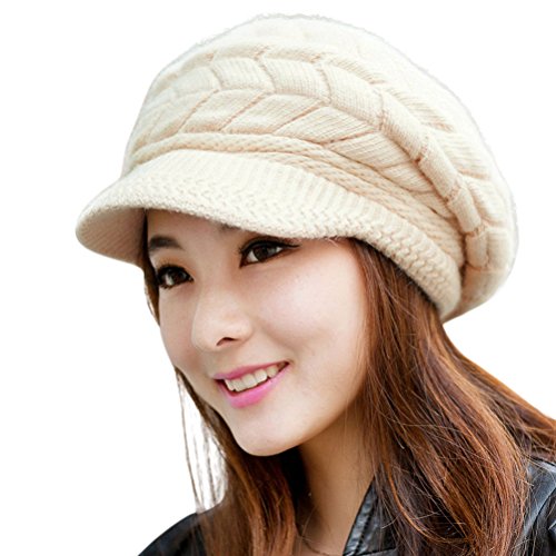 HINDAWI Women Winter Warm Knit Hat Wool Snow Caps...