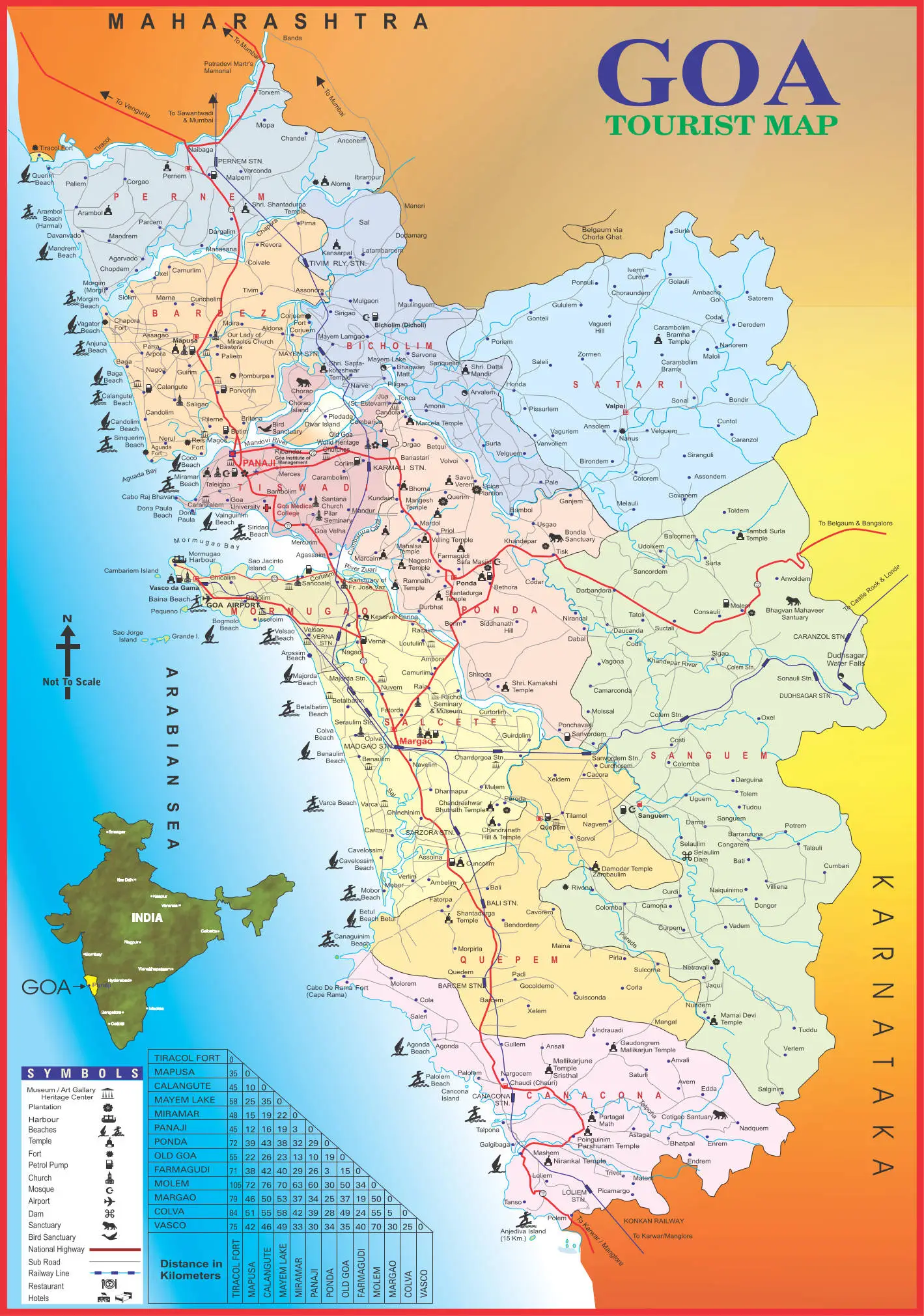 Goa Tourist Map To Help Goa Best Places To Visit
