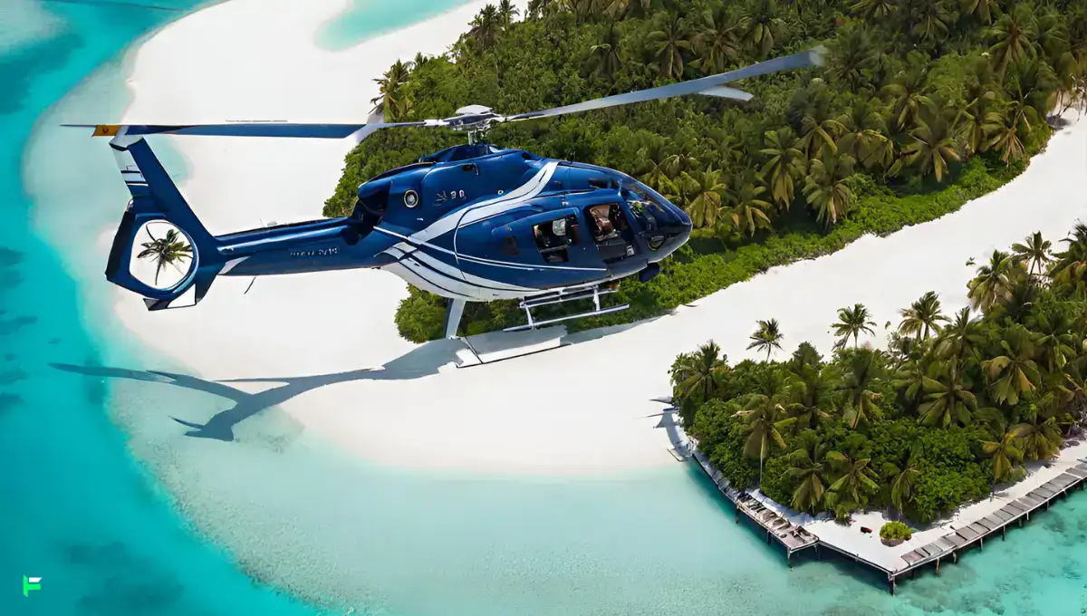 Helicopter tour over the island
