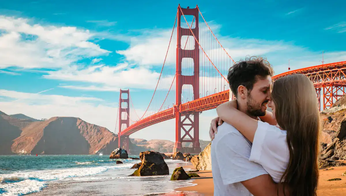 Couple Hugging in San Francisco