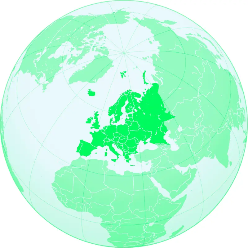 Europe on Globe