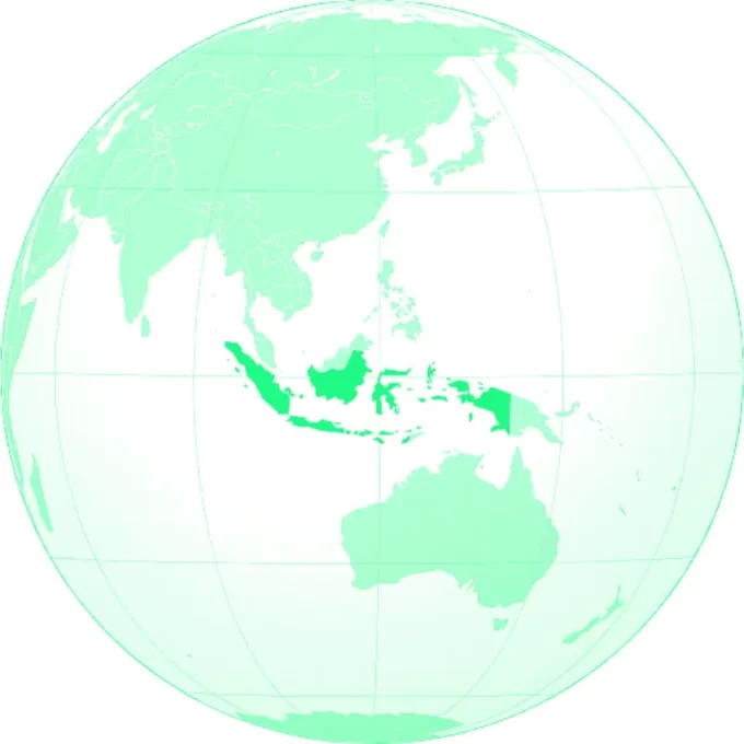 Bali on globe