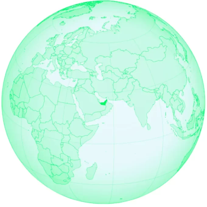 UAE on Globe