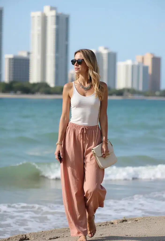 15 Outfits for Miami in July That Are Perfect for Hot Summer Days! - 11. Flowy Palazzo Pants