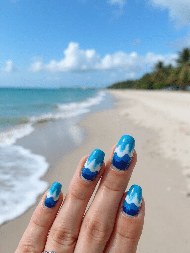 Ocean Wave Nail Art