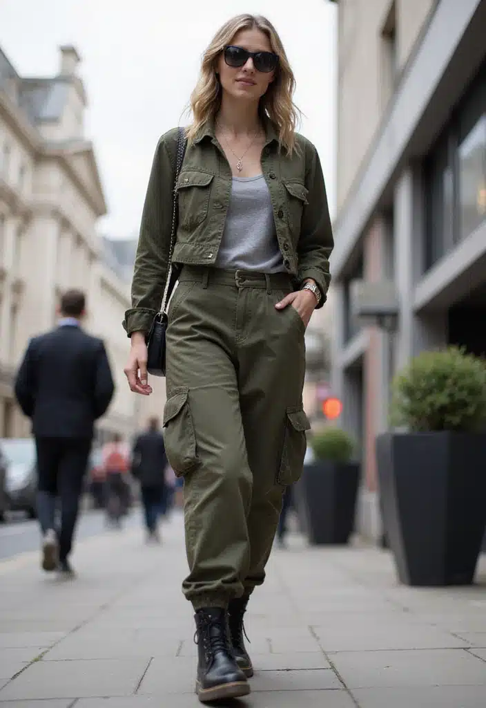 15 Stylish Outfits for London That Will Make You the Trendsetter of the City! - 8. Utility Chic