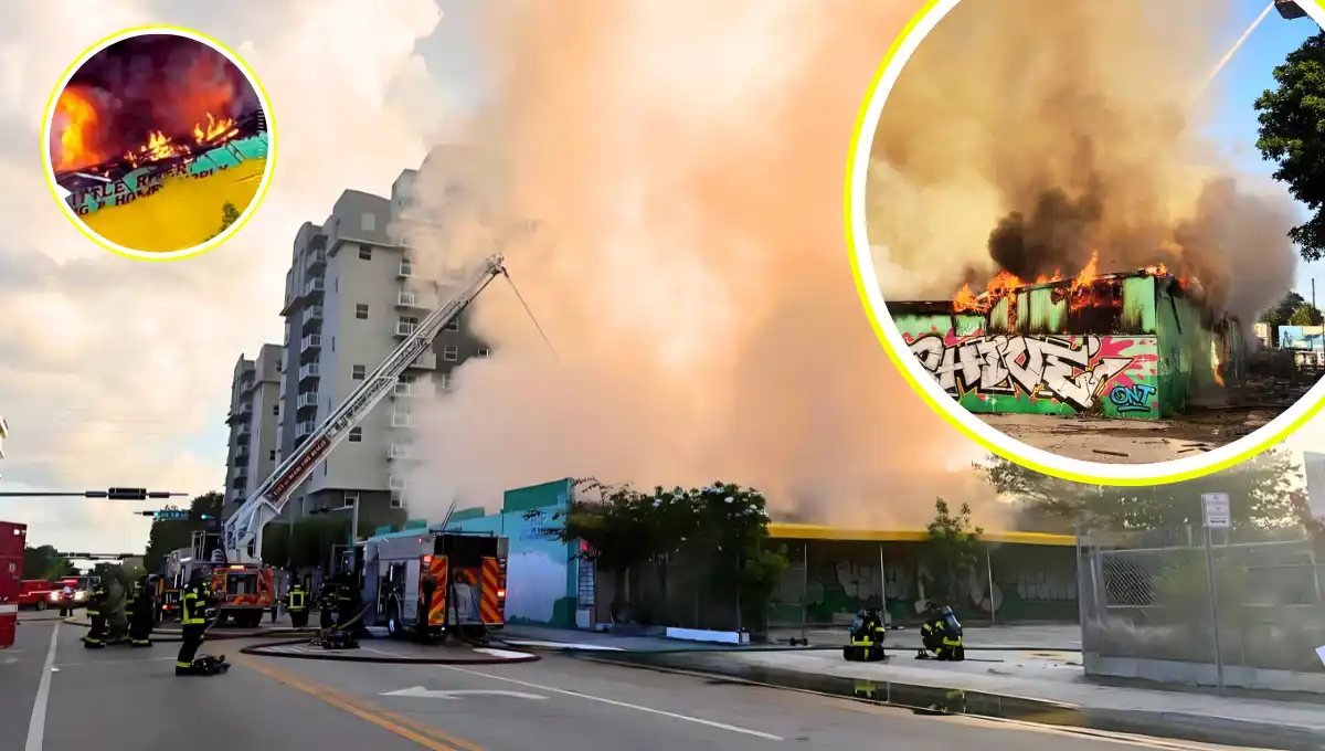 Massive fire erupts in abandoned Miami warehouse, leaving behind smoky mess