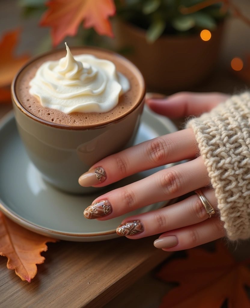 15 Fall Nail Designs That Will Make You the Queen of Autumn Style! - 1. Cozy Sweater Patterns