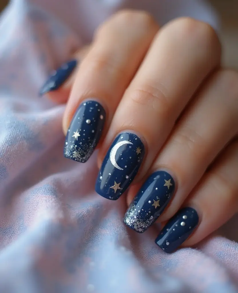 15 Fall Nail Designs That Will Make You the Queen of Autumn Style! - 12. Starry Nights