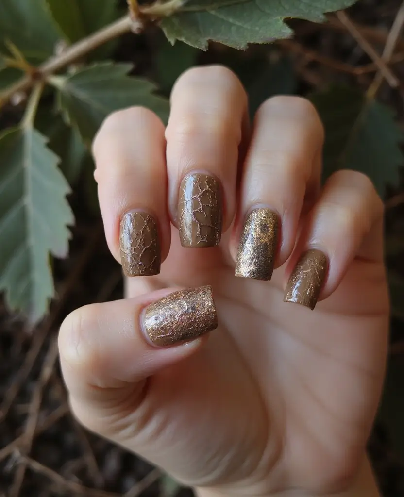 15 Fall Nail Designs That Will Make You the Queen of Autumn Style! - 14. Nature-Inspired Textures