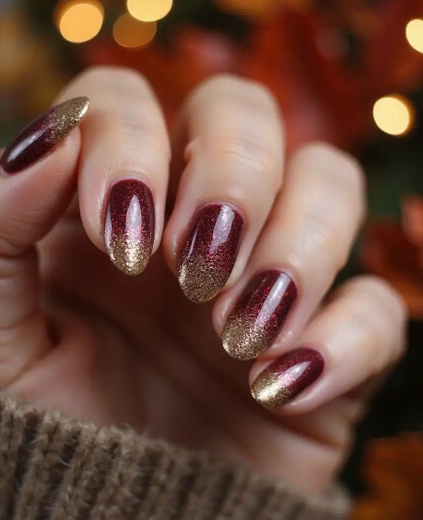 15 Fall Nail Designs That Will Make You the Queen of Autumn Style! - 15. Ombre Glitter