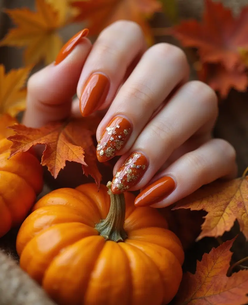 15 Fall Nail Designs That Will Make You the Queen of Autumn Style! - 2. Pumpkin Spice Delight