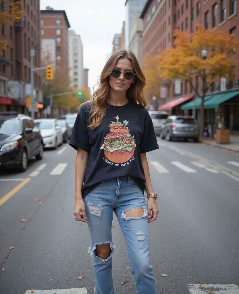 17 Fall Outfit Ideas Perfect for Exploring New York City (Wait Until You See #10!) - 16. Graphic Tees & Distressed Denim
