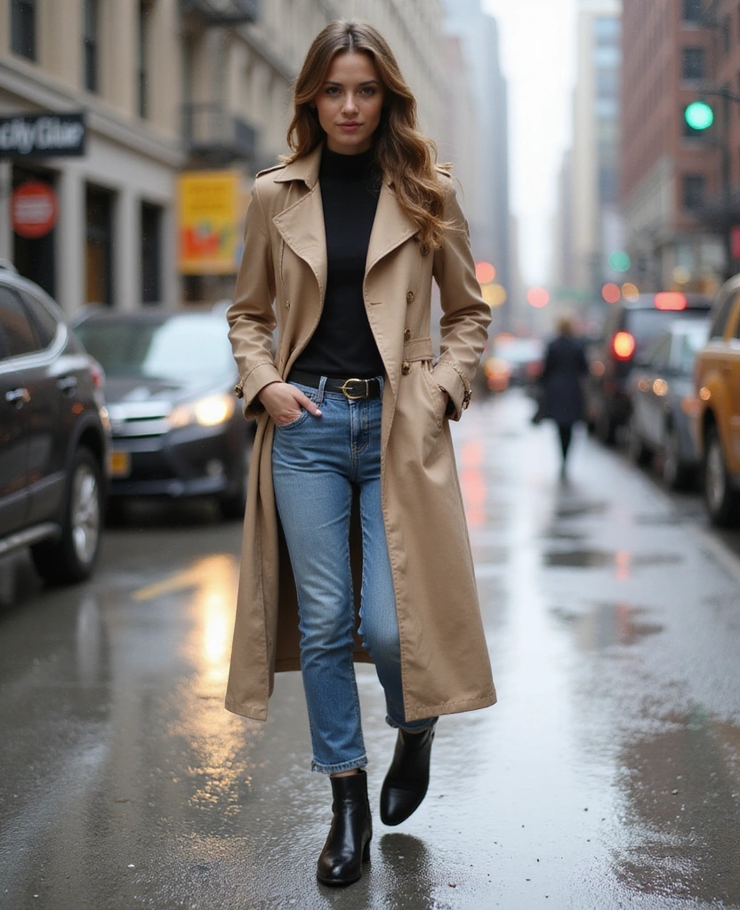 17 Fall Outfit Ideas Perfect for Exploring New York City (Wait Until You See #10!) - 3. Classic Trench Coat & Chunky Boots