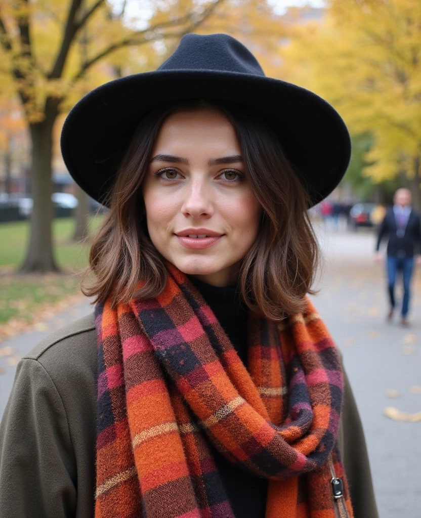 17 Fall Outfit Ideas Perfect for Exploring New York City (Wait Until You See #10!) - 4. Oversized Scarf & Statement Hat