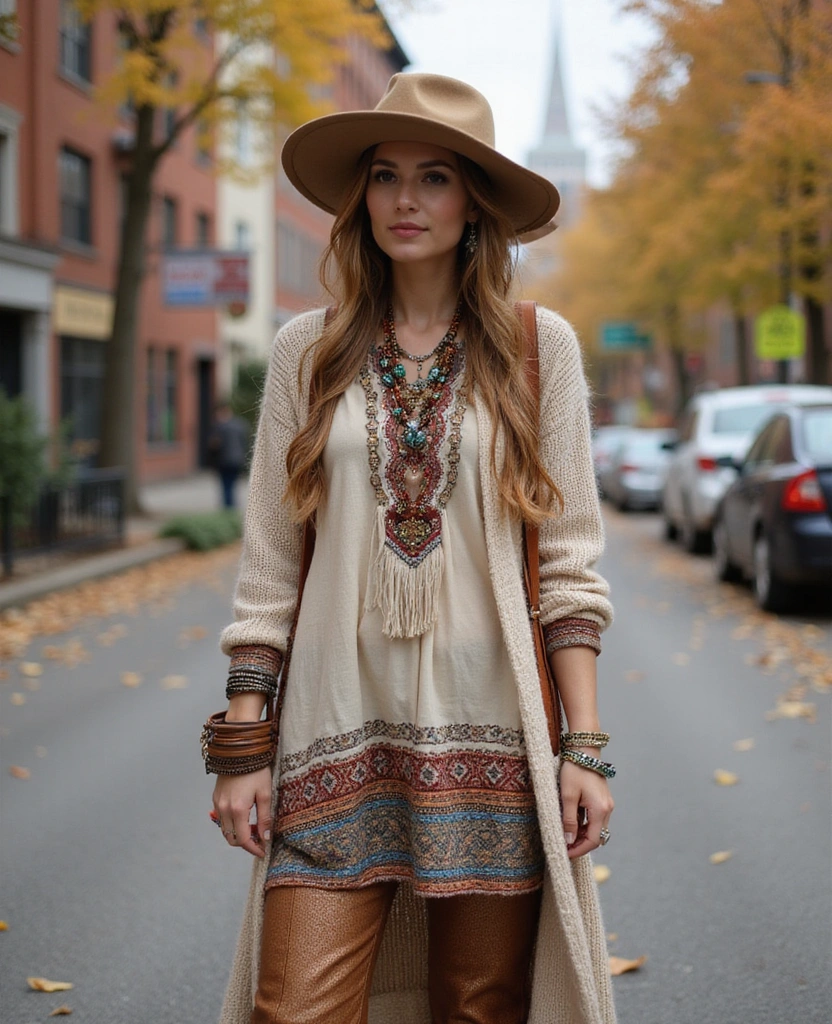 17 Fall Outfit Ideas Perfect for Exploring New York City (Wait Until You See #10!) - 8. Bohemian Layers with a Twist