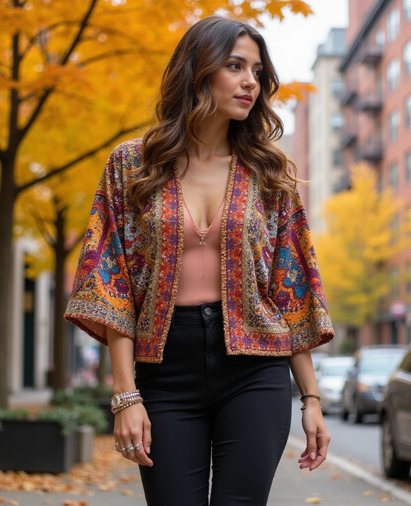 20 NYC Fall Fashion Hacks That Will Make You the Trendsetter This September (#15 Is Game-Changing!) - 13. Innovative Use of a Kimono