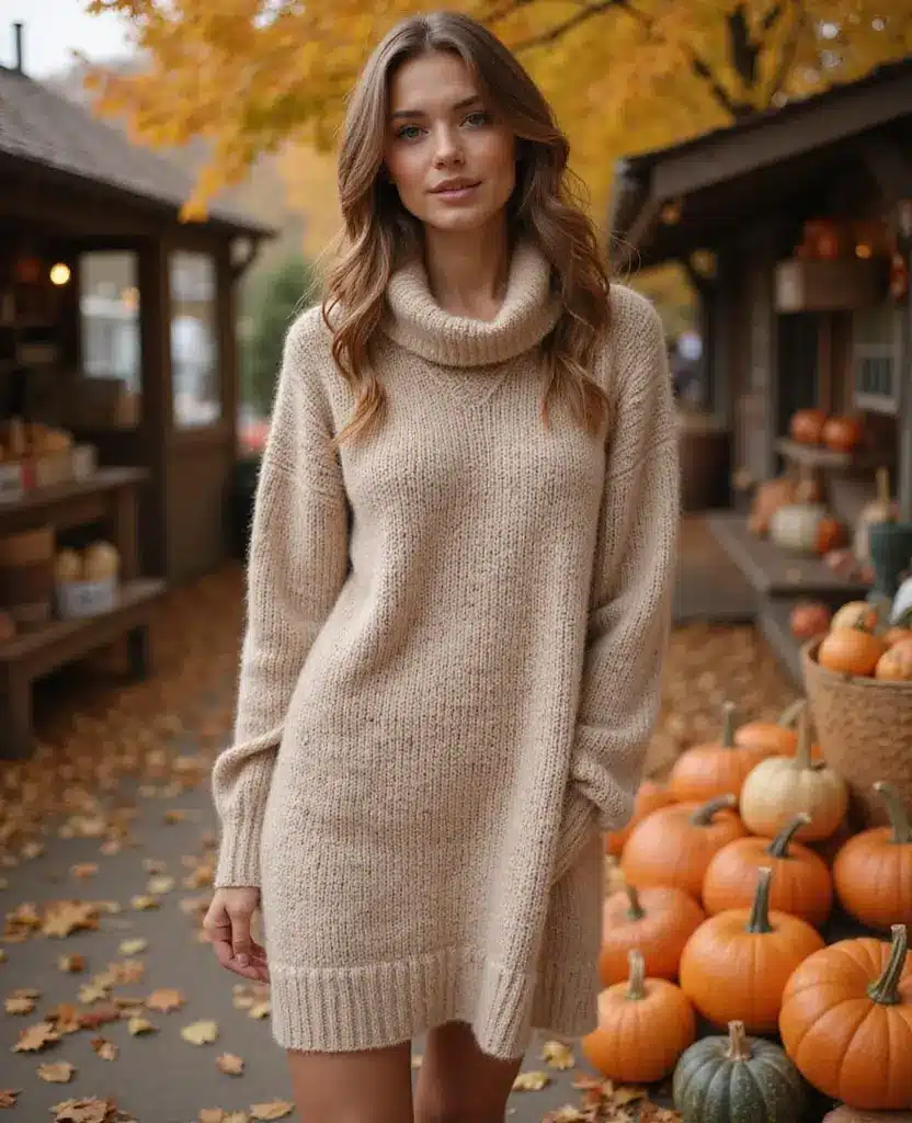 25 Trendy Outfits for Austria in November (Style Alert: #9 Is a Show-Stopper!) 7 what to wear in Austria in November 25 Trendy Outfits for Austria in November (Style Alert: #9 Is a Show-Stopper!) - 3. Cozy Sweater Dresses