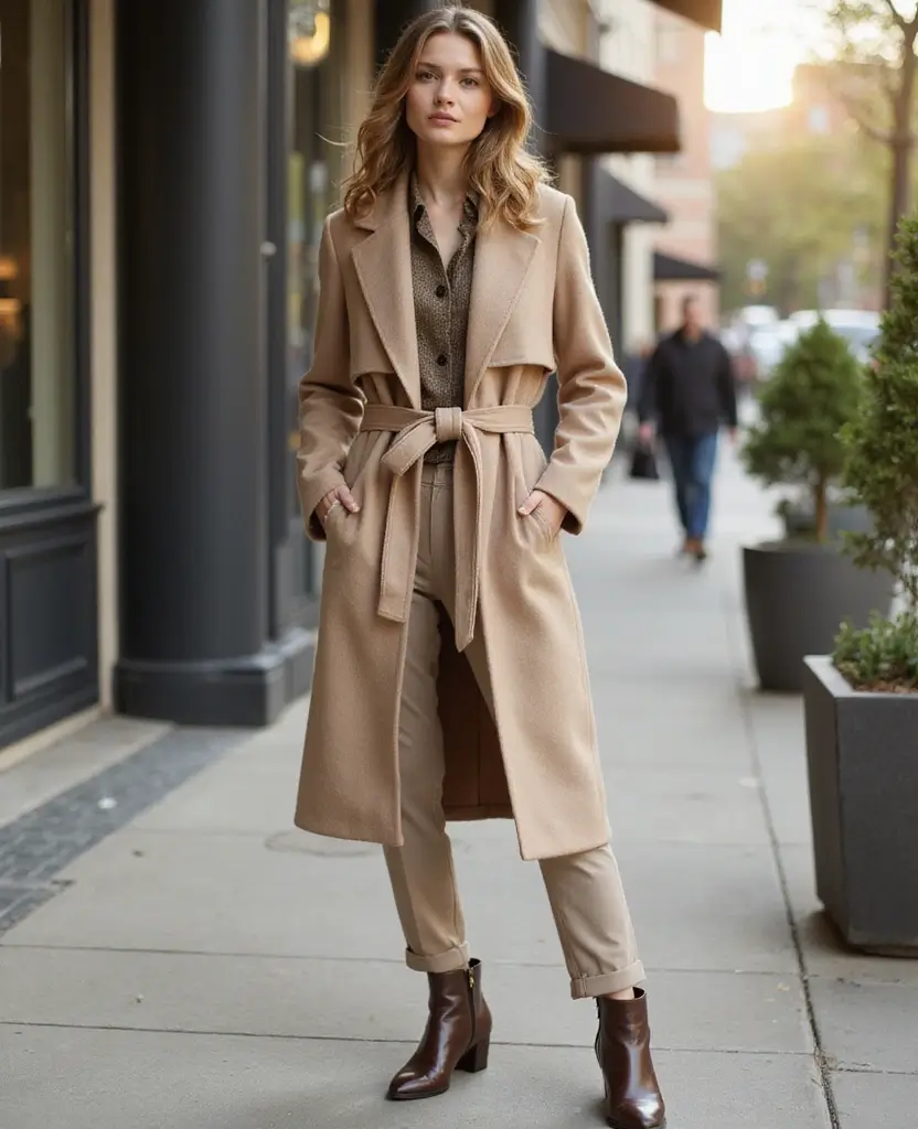 15 Casual Outfits for Exploring Tokyo in November (You’ll Want to Copy #11!) 39 What to wear in Tokyo in November 15 Casual Outfits for Exploring Tokyo in November (You’ll Want to Copy #11!) - 14. Elegant Wrap Coat and Chinos