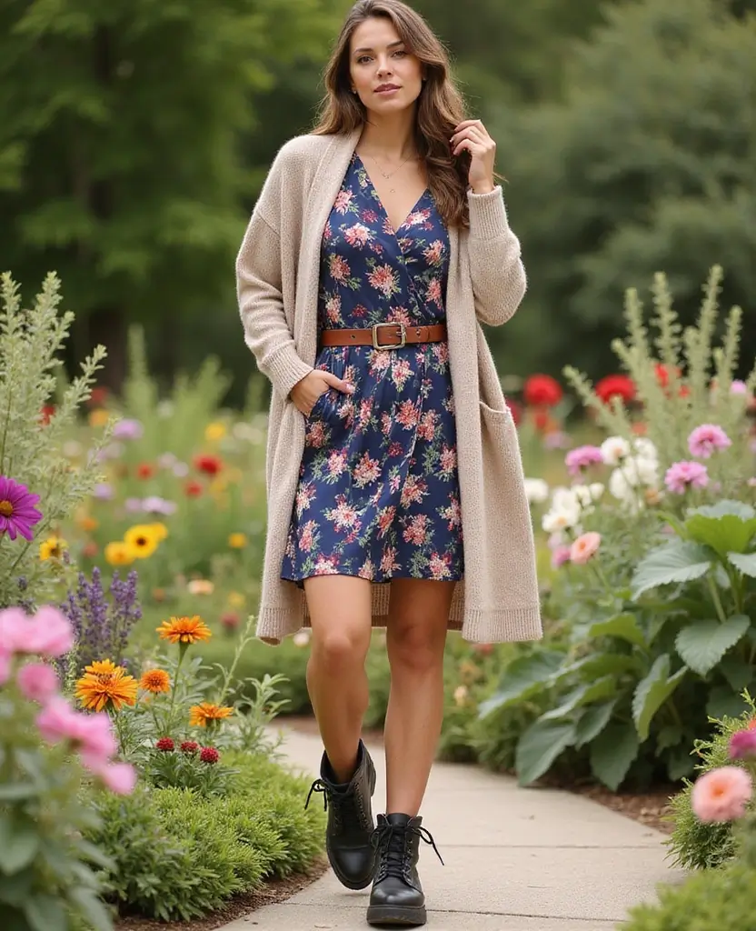 15 Casual Outfits for Exploring Tokyo in November (You’ll Want to Copy #11!) 42 What to wear in Tokyo in November 15 Casual Outfits for Exploring Tokyo in November (You’ll Want to Copy #11!) - 15. Versatile Wrap Dress and Chunky Boots