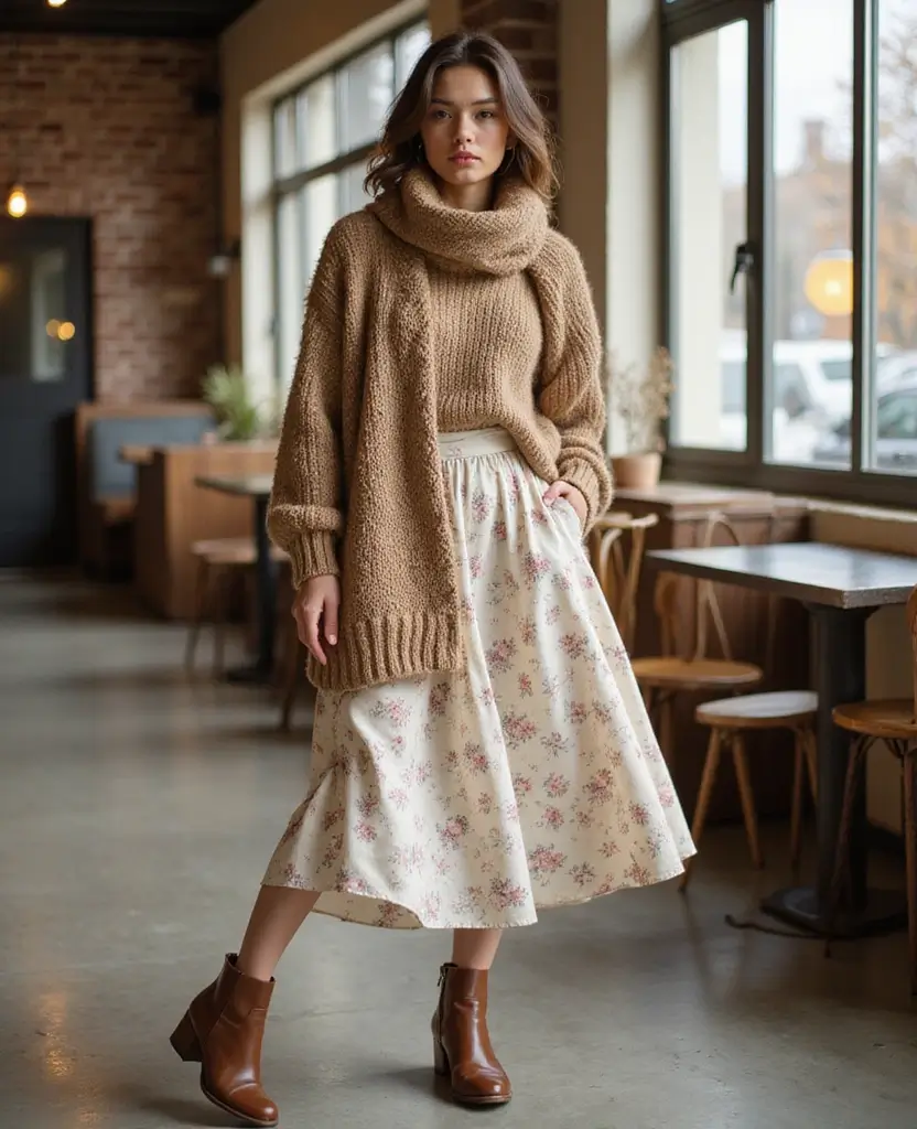 15 Casual Outfits for Exploring Tokyo in November (You’ll Want to Copy #11!) 4 What to wear in Tokyo in November 15 Casual Outfits for Exploring Tokyo in November (You’ll Want to Copy #11!) - 2. Cozy Knit Sweater and Midi Skirt