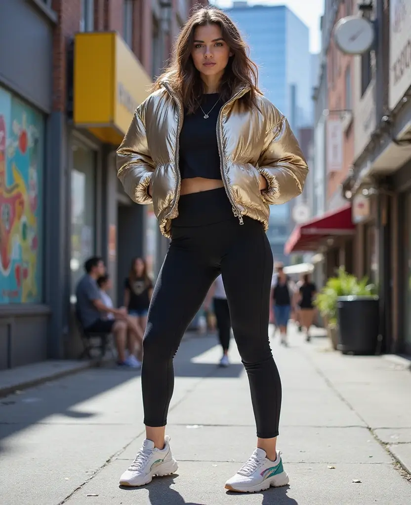 15 Casual Outfits for Exploring Tokyo in November (You’ll Want to Copy #11!) 7 What to wear in Tokyo in November 15 Casual Outfits for Exploring Tokyo in November (You’ll Want to Copy #11!) - 3. Trendy Puffer Jacket and Leggings