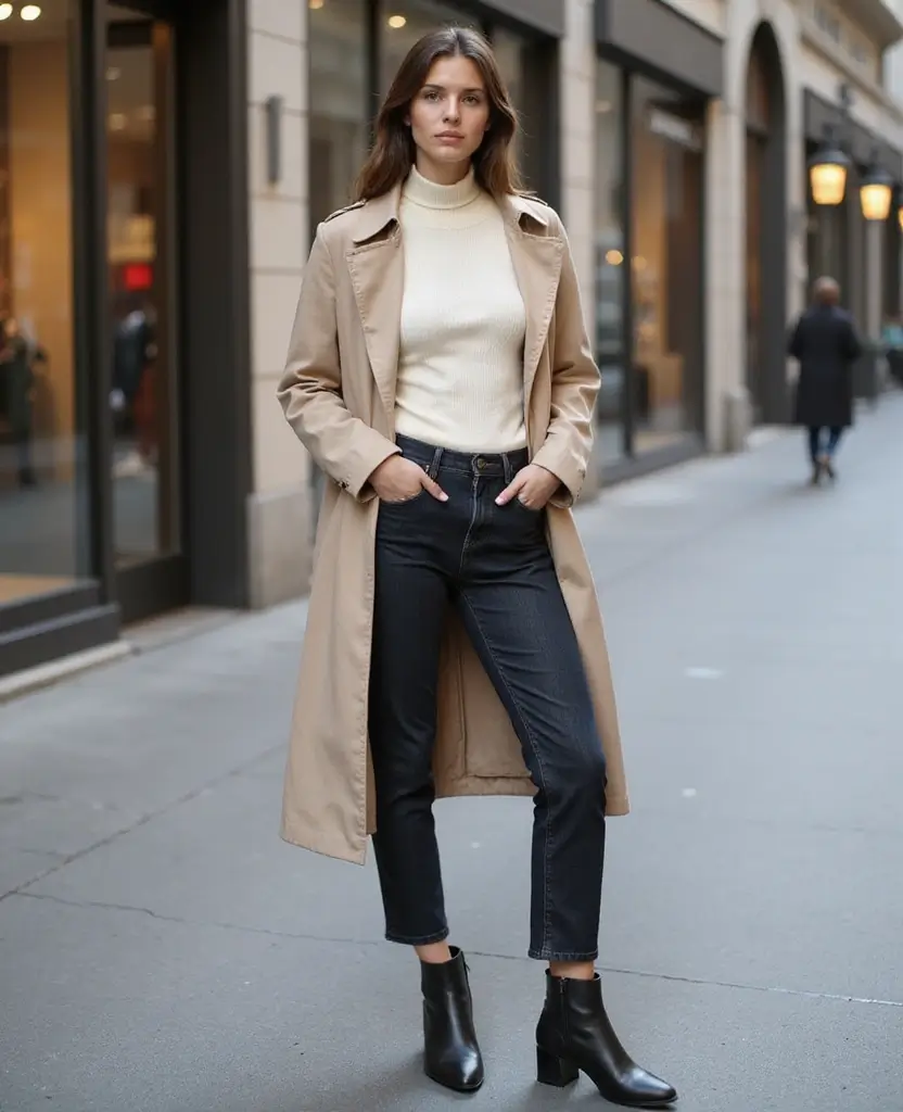 15 Casual Outfits for Exploring Tokyo in November (You’ll Want to Copy #11!) 16 What to wear in Tokyo in November 15 Casual Outfits for Exploring Tokyo in November (You’ll Want to Copy #11!) - 6. Light Trench Coat and Jeans