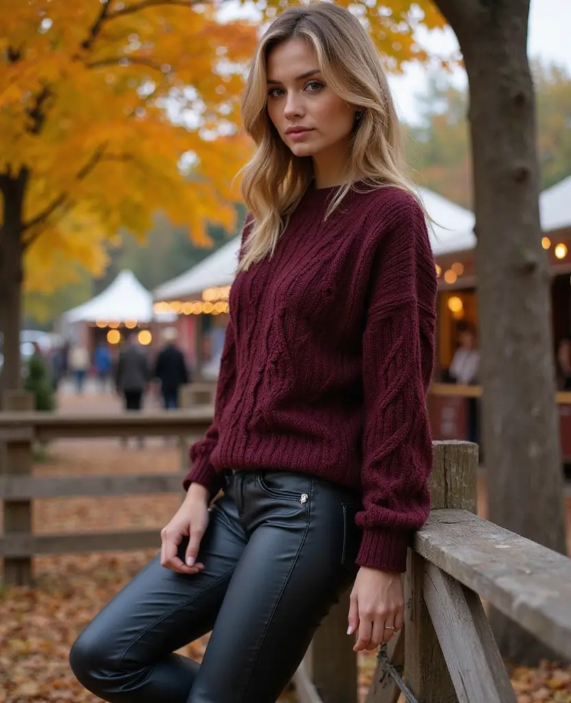 15 Stylish Outfits to Rock at Nashville's November Festivals (You Won't Believe #7!) 12 What to wear in Nashville in November 15 Stylish Outfits to Rock at Nashville's November Festivals (You Won't Believe #7!) - 12. Edgy Style: Leather Pants and Oversized Sweater