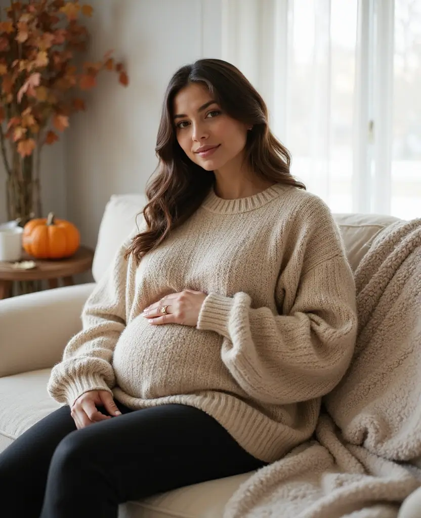15 Thanksgiving Outfits for Pregnant Women That Are Cute, Cozy, and Chic (#3 Will Surprise You!) 8 Thanksgiving outfits for pregnant women 15 Thanksgiving Outfits for Pregnant Women That Are Cute, Cozy, and Chic (#3 Will Surprise You!) - 2. Classic Sweater and Leggings Combo