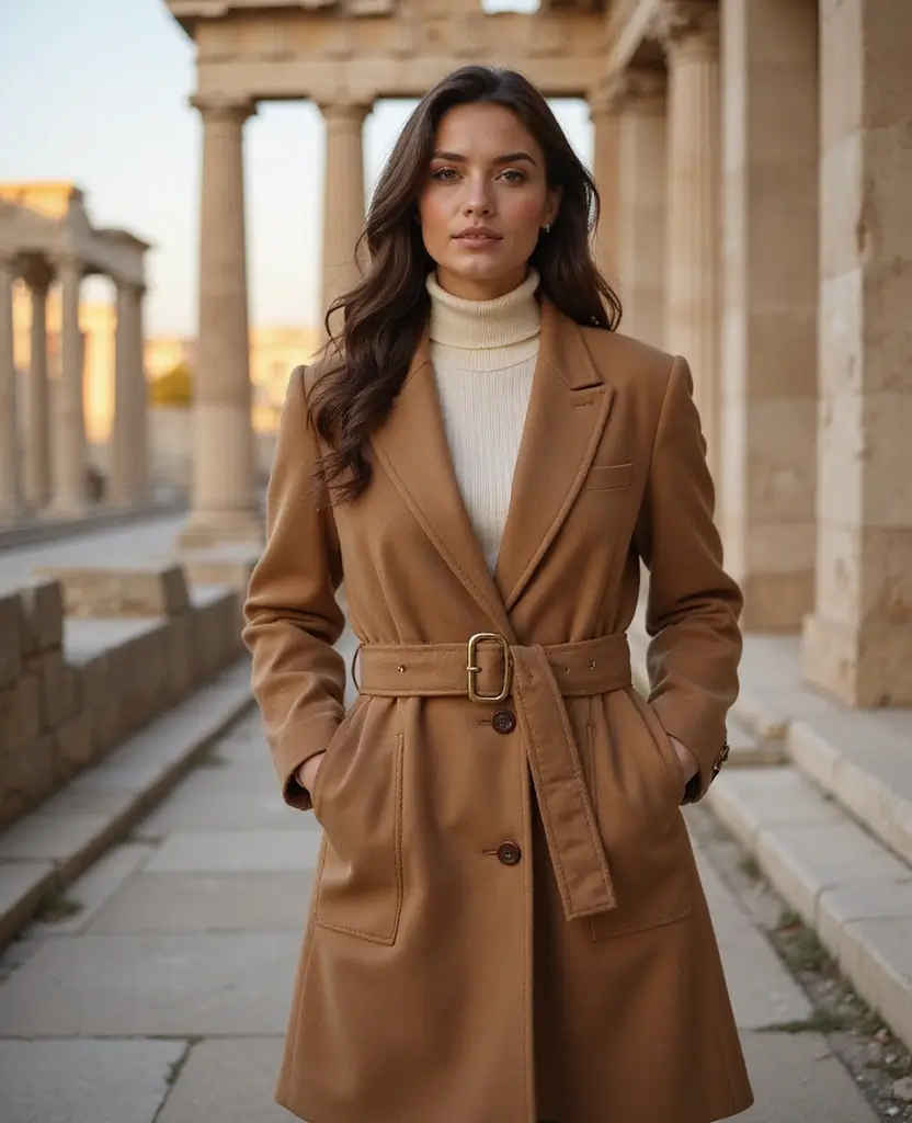 15 Trendy December Fashion Ideas for Your Trip to Greece (You Can't Miss #8!) 3 what to wear in Greece in December 15 Trendy December Fashion Ideas for Your Trip to Greece (You Can't Miss #8!) - 2. Tailored Coats