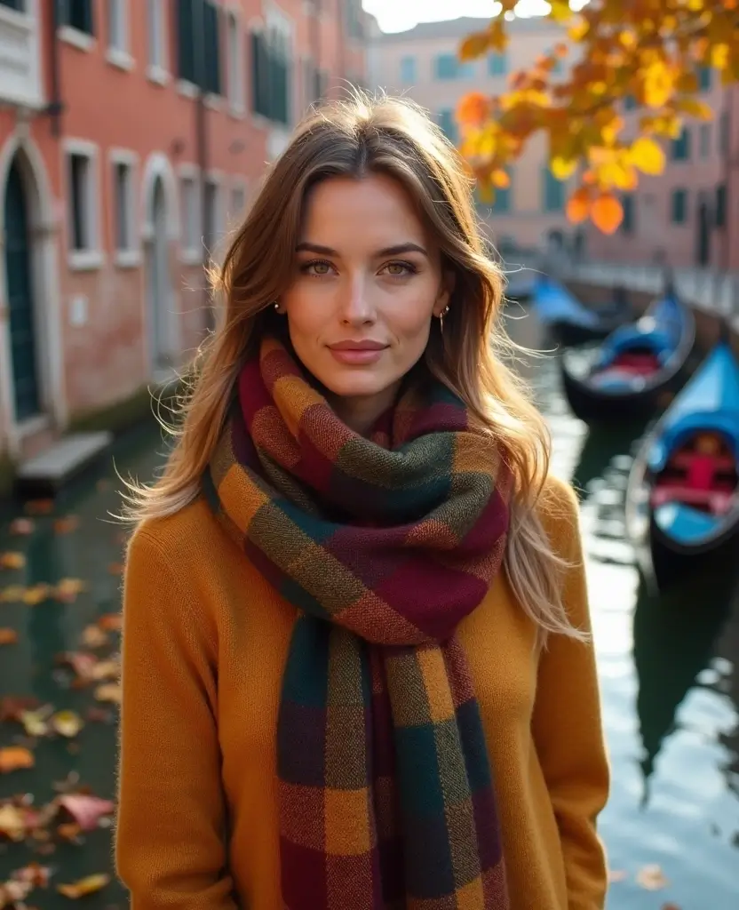 20 Fall Outfits to Wear in Venice This November (You're Going to Love #11!) 1 What to wear in Venice in November 20 Fall Outfits to Wear in Venice This November (You're Going to Love #11!) - 1. Cozy Knit Sweater with a Chic Scarf