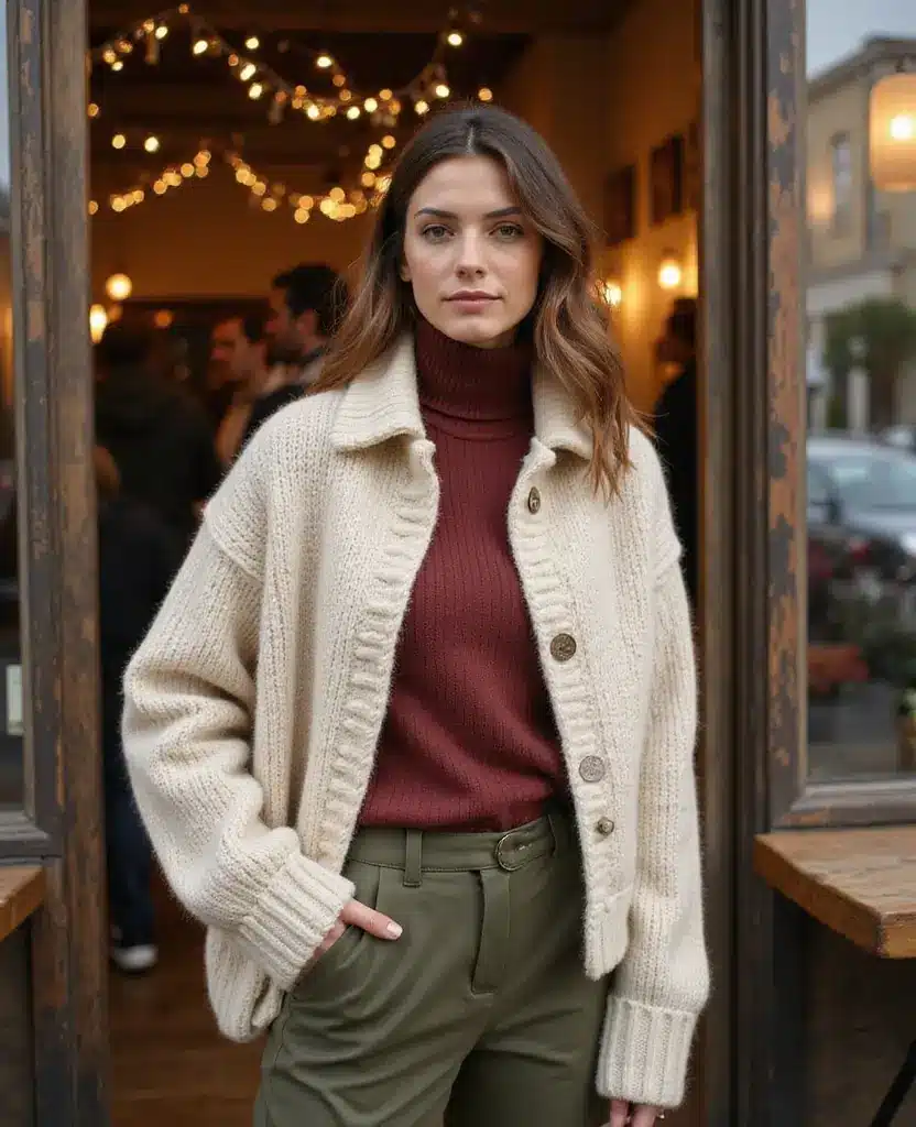 22 Trendy Yet Comfortable Fashion Choices for December in San Francisco (Warning: #13 Is Bold!) 6 what to wear in San Francisco in December 22 Trendy Yet Comfortable Fashion Choices for December in San Francisco (Warning: #13 Is Bold!) - 6. Layered Turtlenecks
