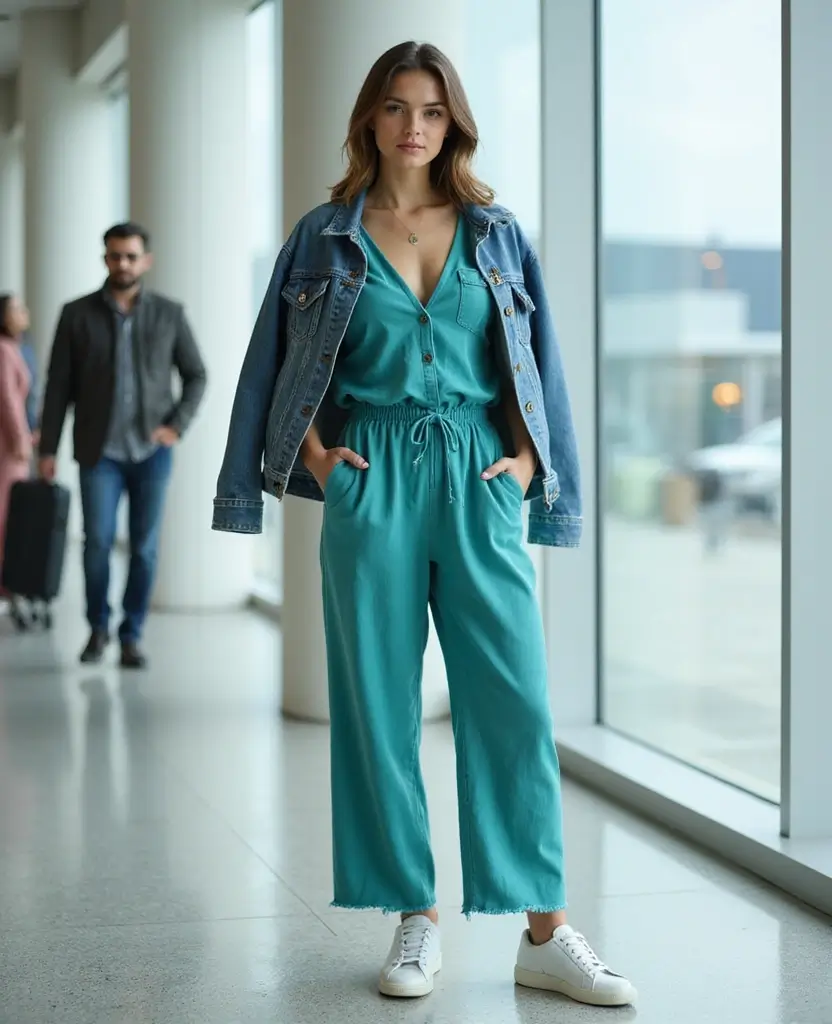 12 Travel Outfits That Will Make You Look Like a Jet-Set Fashionista (You Won't Believe #8!) 33 best travel outfits for women 12 Travel Outfits That Will Make You Look Like a Jet-Set Fashionista (You Won't Believe #8!) - 7. Stylish Jumpsuit: A Go-To Option