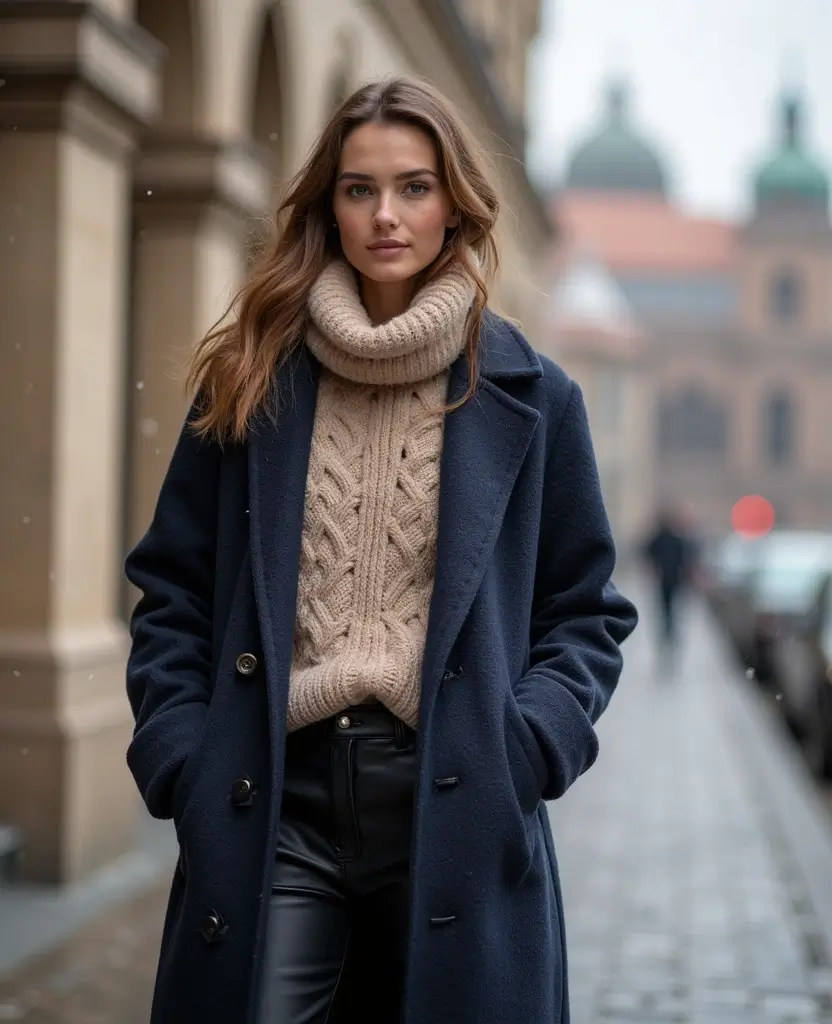 15 Chic Layering Ideas for Your Budapest Trip in December (You'll Love #3!) 1 what to wear in Budapest in December 15 Chic Layering Ideas for Your Budapest Trip in December (You'll Love #3!) - 1. Cozy Oversized Sweater and Long Coat