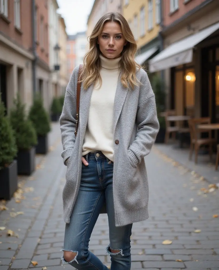 15 Chic Outfit Ideas for Every Season in Copenhagen (Get Ready for #6!) 17 what to wear in Copenhagen all year round 15 Chic Outfit Ideas for Every Season in Copenhagen (Get Ready for #6!) - 6. Layers of Softness for Transitional Weather