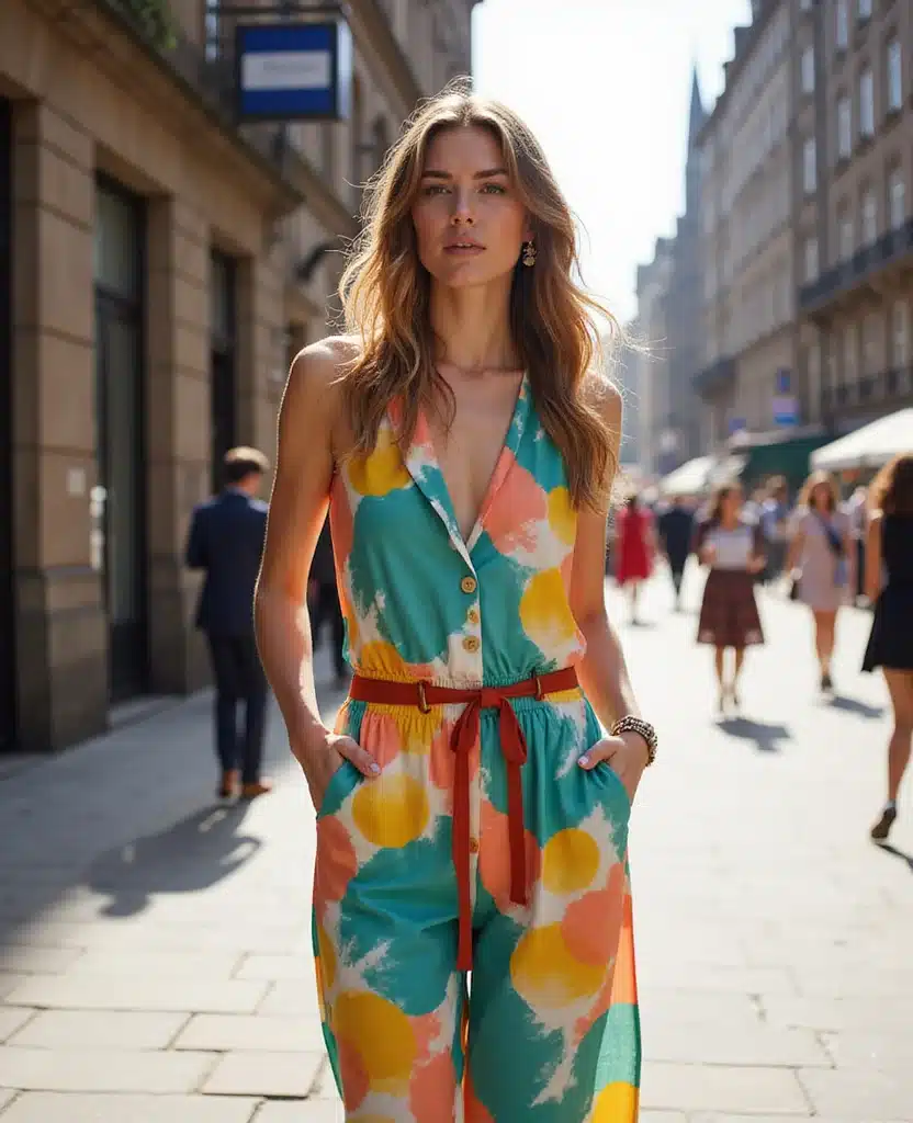15 Effortlessly Stylish Casual Outfits for Exploring Edinburgh (You'll Love #10!) 23 what to wear in Edinburgh all year round 15 Effortlessly Stylish Casual Outfits for Exploring Edinburgh (You'll Love #10!) - 10. Statement Jumpsuit for Effortless Style
