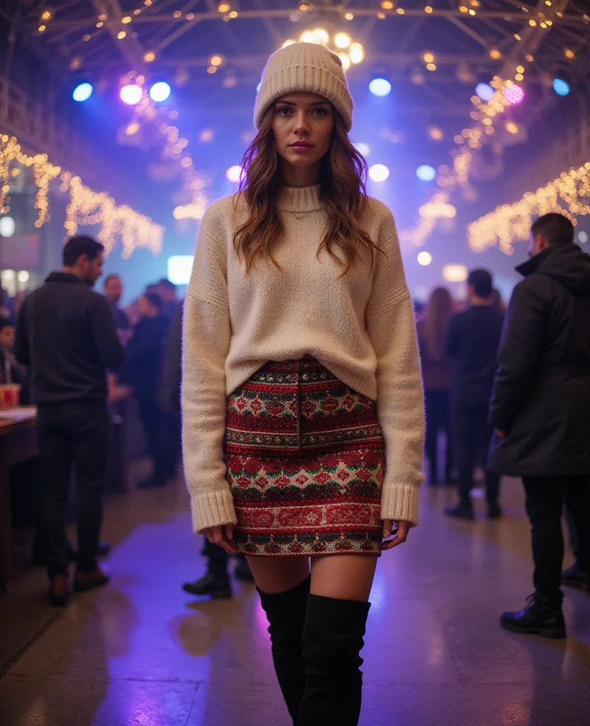 15 Must-Have Concert Outfit Ideas for Your Magical Christmas Events! 4 what to wear for a christmas concert 15 Must-Have Concert Outfit Ideas for Your Magical Christmas Events! - 2. Layered Sweater and Skirt Combo